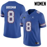 Women's Florida Gators #8 Rex Grossman NCAA Jordan Brand Royal Authentic Stitched College Football Jersey GHT7362CA